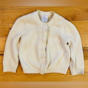 Hanna Andersson Cardigan in Organic Cotton in Ecru Size 3T